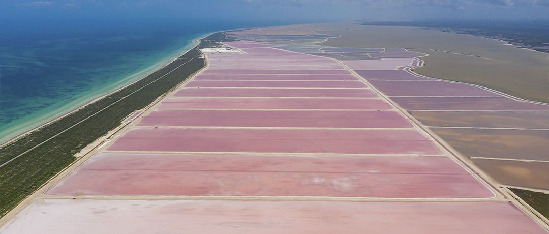 Vista panoramica lagunas rosadas, Las Coloradas
